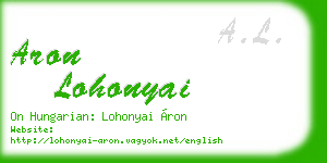 aron lohonyai business card